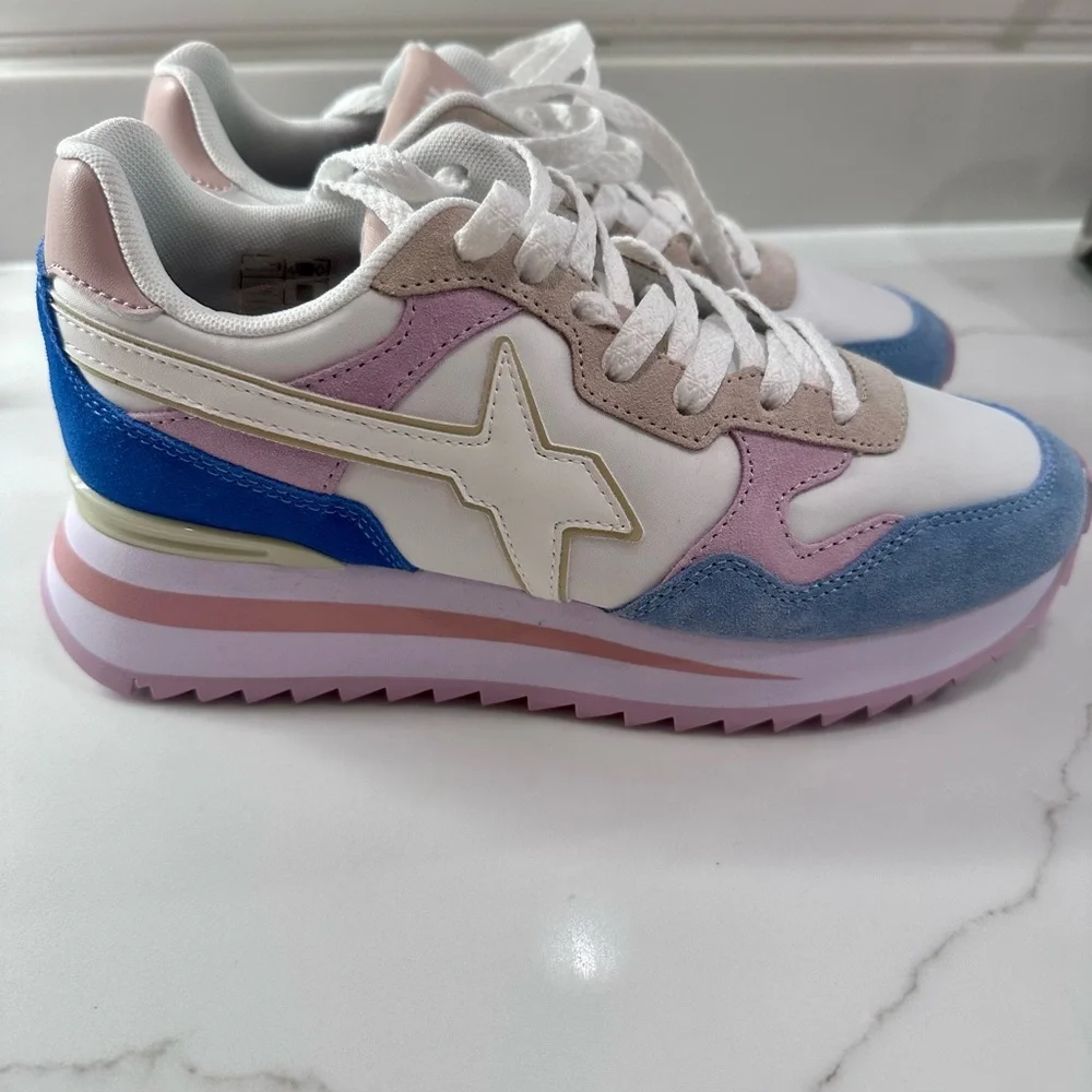 W6YZ      Yak suede colorblock retro platform sneakers - Picture 12 of 12